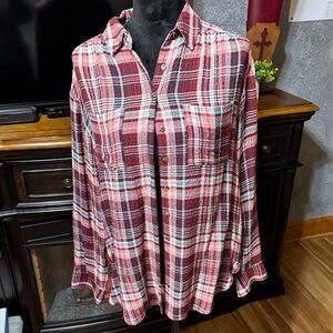 Pilcro Plaid Button-Up Shirt
